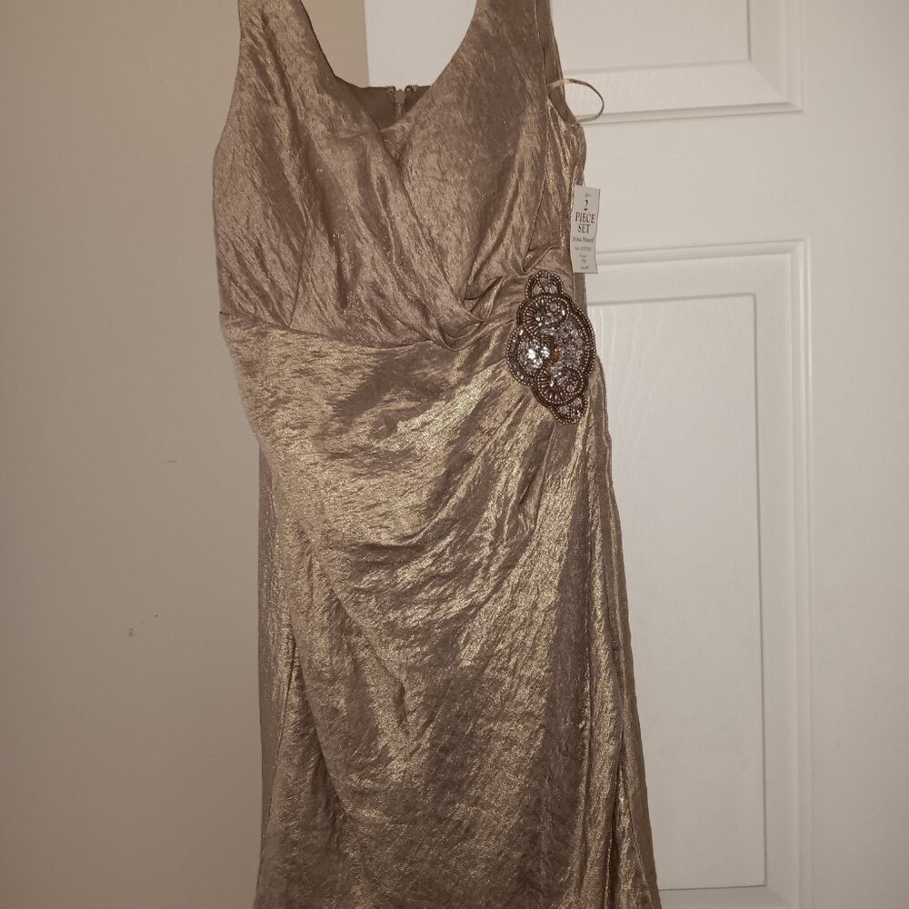 Champagne and Gold Dress with matching bolero